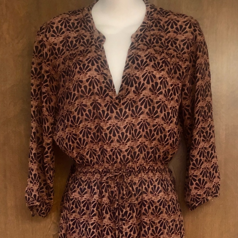 Boho O'Neill mini dress Swimsuit Coverup/Beach cute pattern, bell sleeves